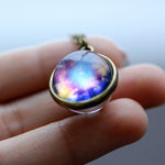 Nebula Galaxy Double Sided Pendant Necklace